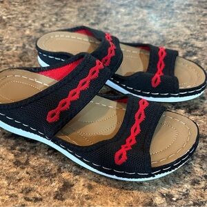 Kids Black and Red Sandals